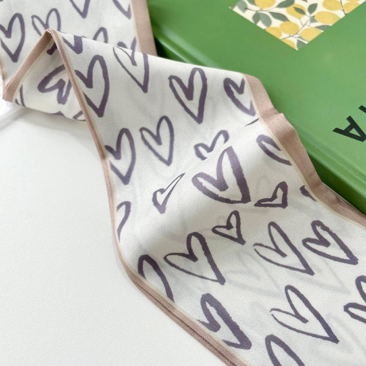 Neutral Long Twilly Scarf ? Hair Tie & Neck Ribbon