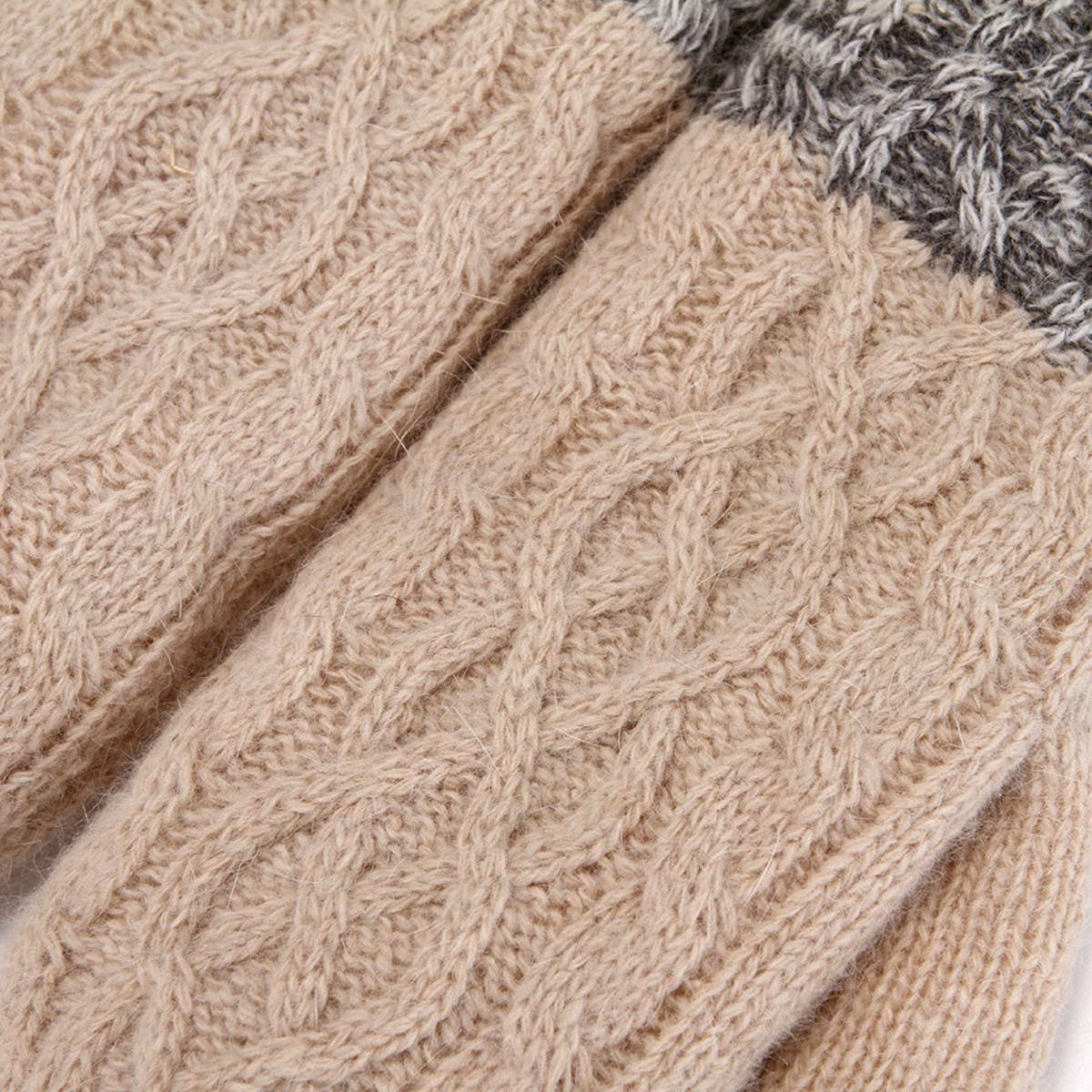 WINTER RABBIT FUR KNITTED PLUSH THICK GLOVES_CWAG0262