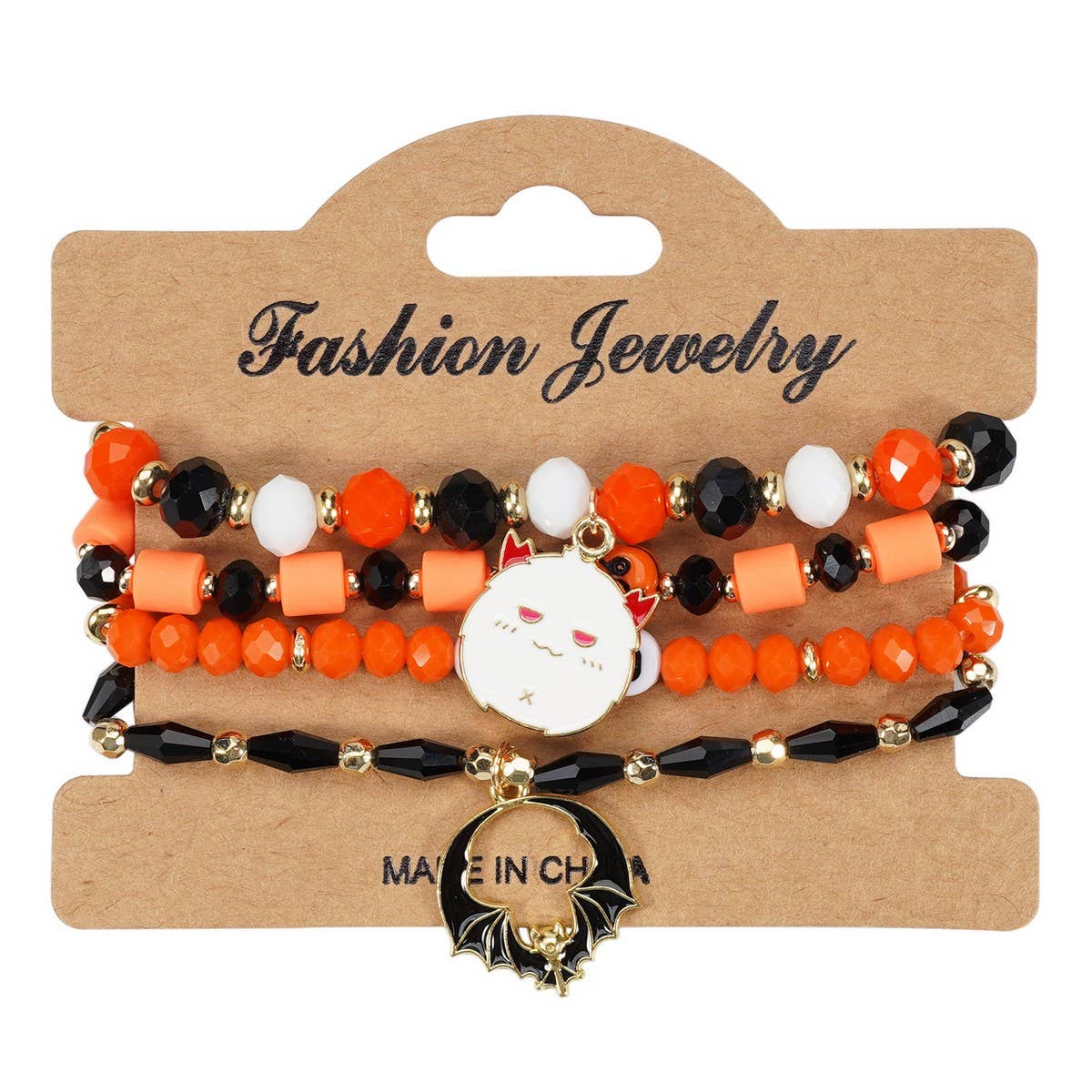 CWMM10458_HALLOWEEN CRYSTAL CLAY BEADED CHARM BRACELET