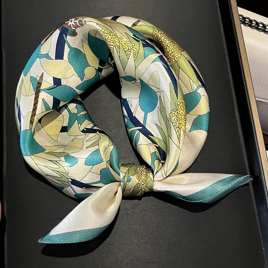 Scarf Autumn Floral, Long Silk Neck Scarf & Shawl