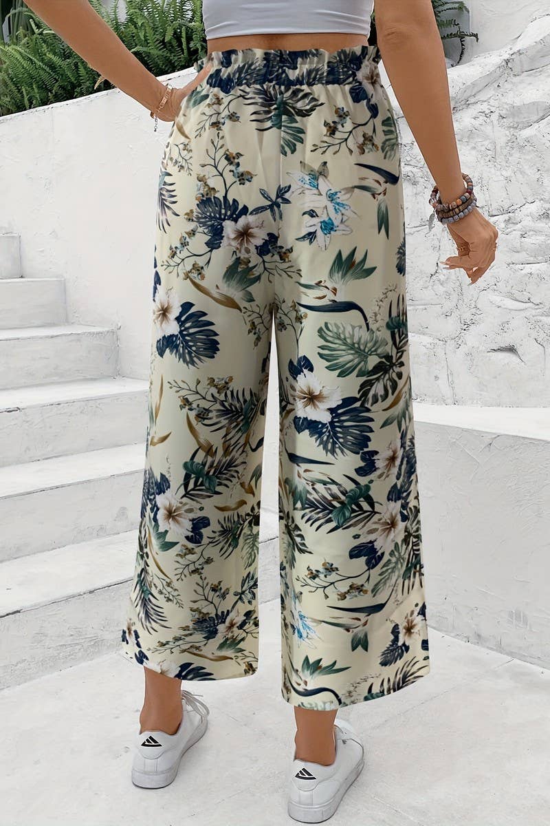 CWBLP2078_HIGH WAIST LOOSE FIT SLIM STRIPED WIDE LEG PANTS