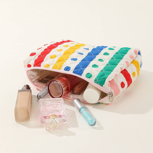CASUAL STRIPED MEDIUM PORTABLE COSMETIC BAG_CWAB1037