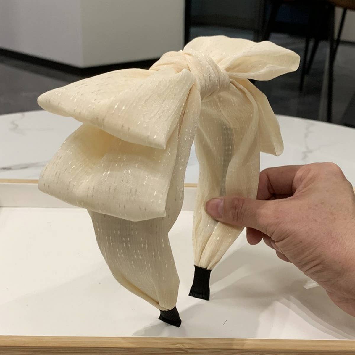 BIG BOW SOLID COLOR ELEGANT HEADBAND_CWAHA2572