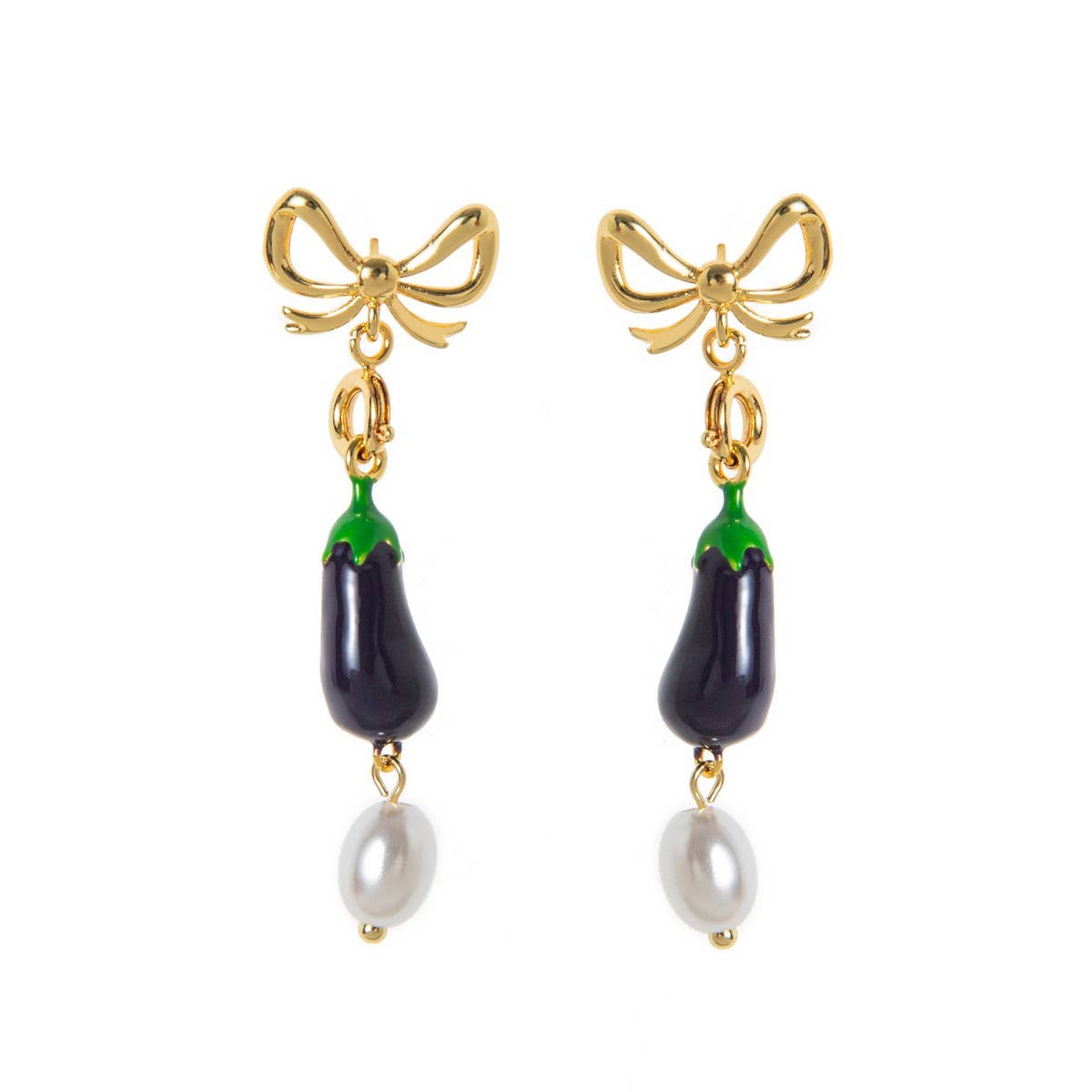 Fashionable Vegetable Wine Glass Pearl Earrings
