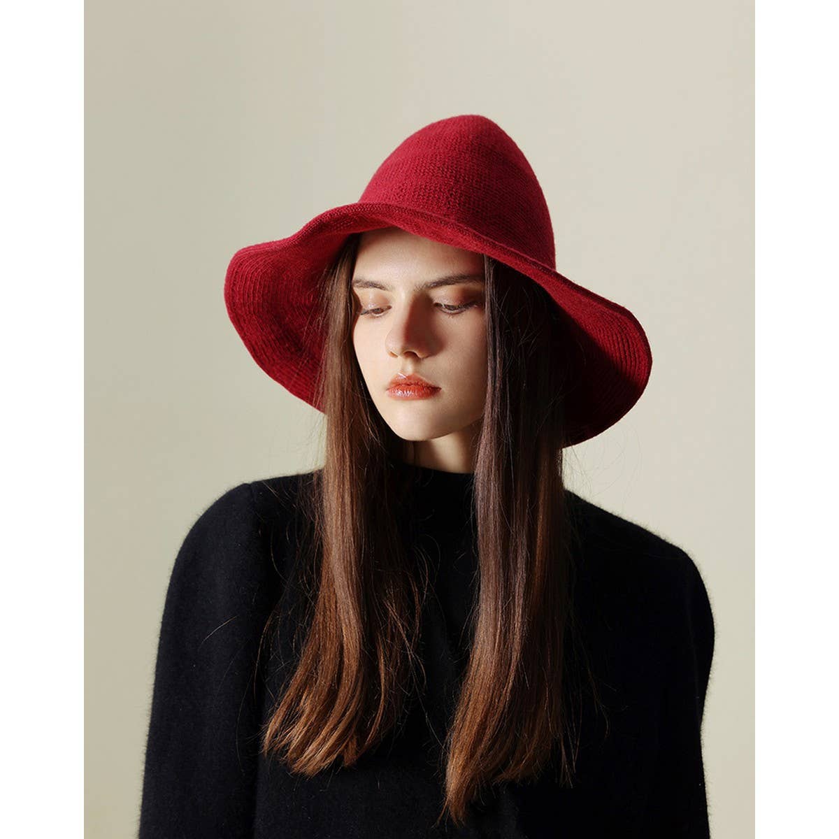 CWAH1677_Halloween Personality Knitted Hip Hop Witch Hat