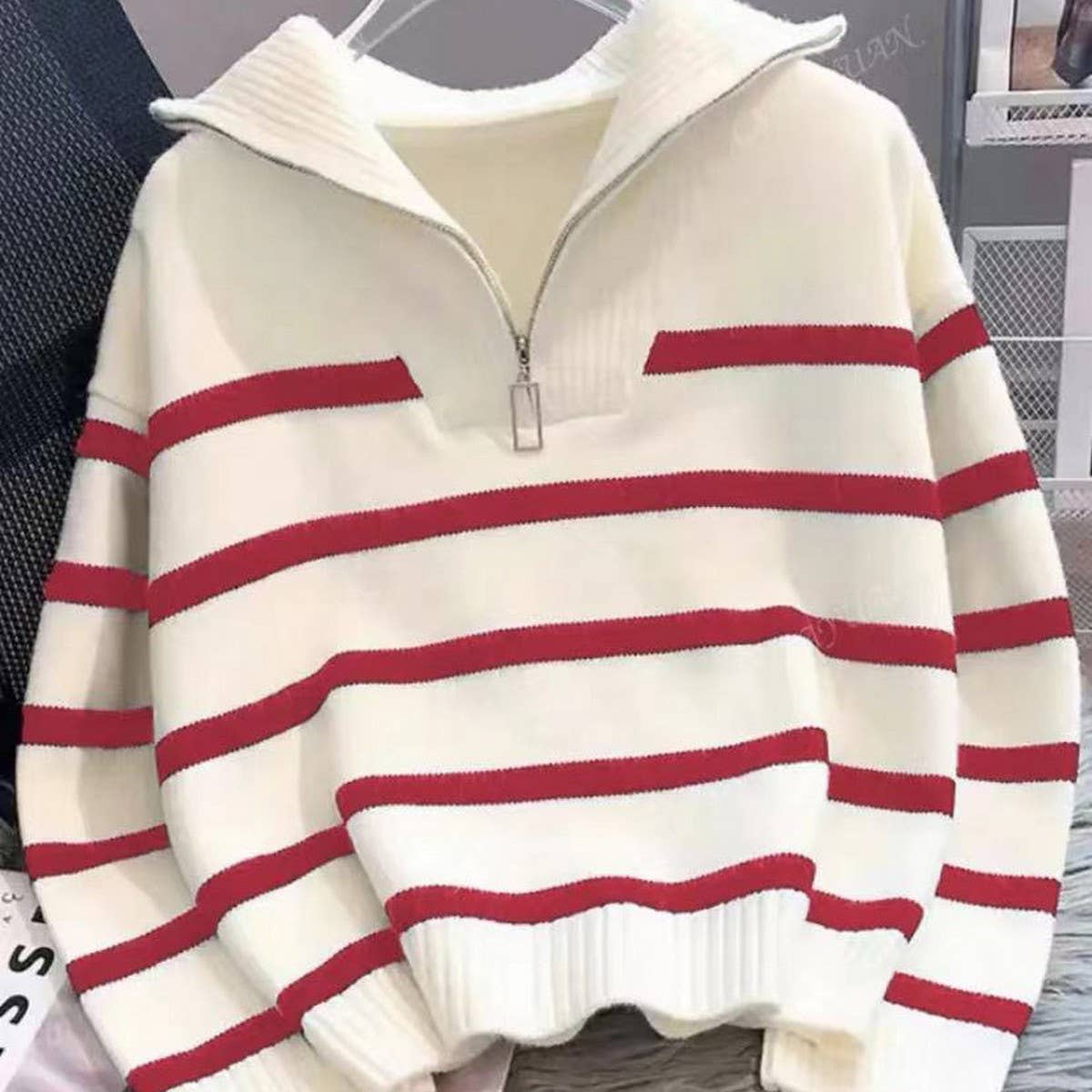 Women's Colorblock Striped Knit Sweater
