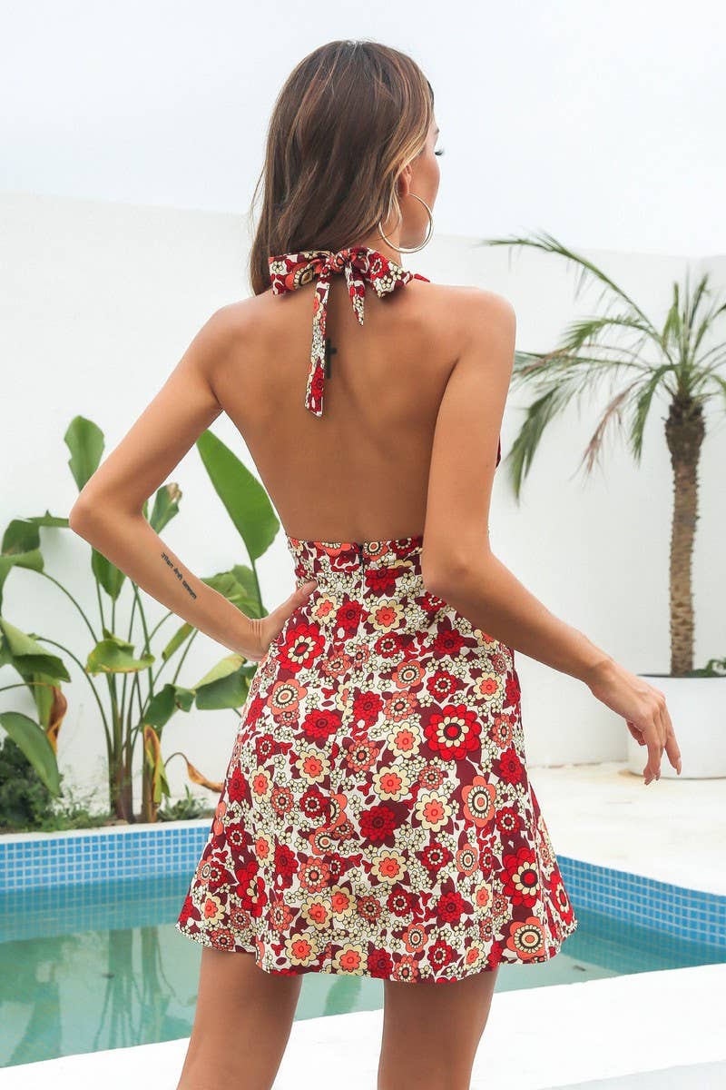 CWDHL0137_Deep V backless sleeveless swim dress beach skirt