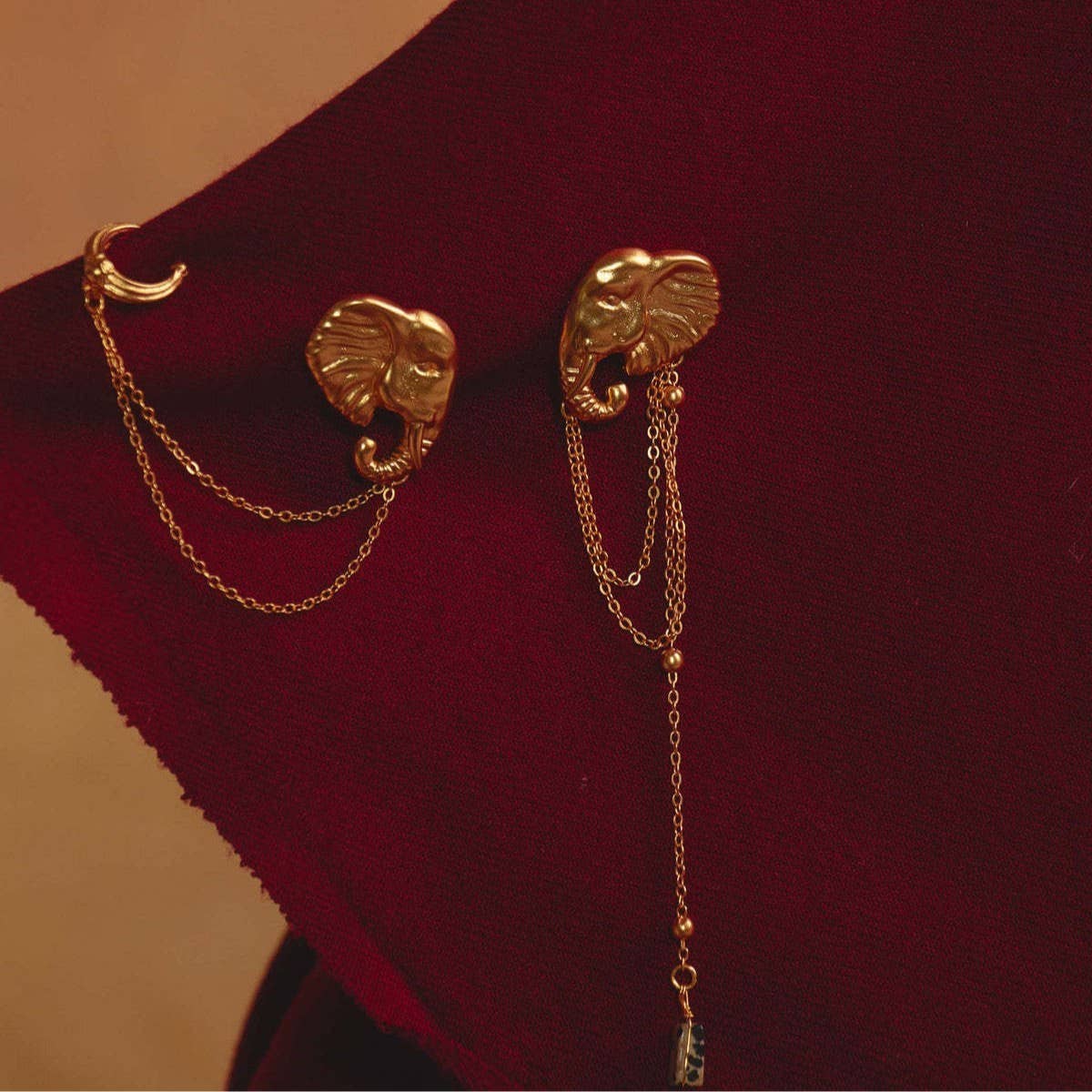 Stainless Steel Indie Elephant Earrings Elegant_CWAJE4997