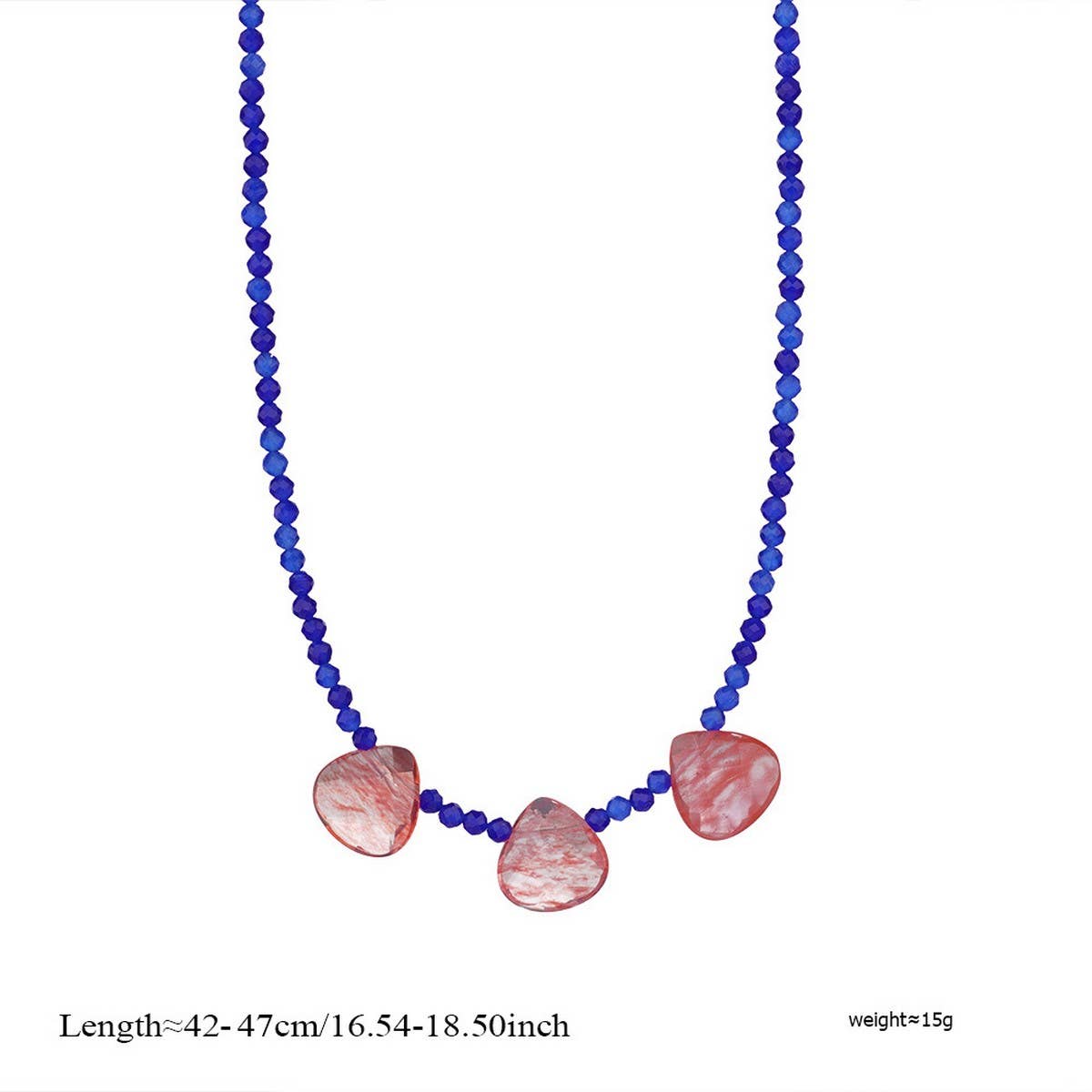 Natural Stone Necklace with Fish Pendant