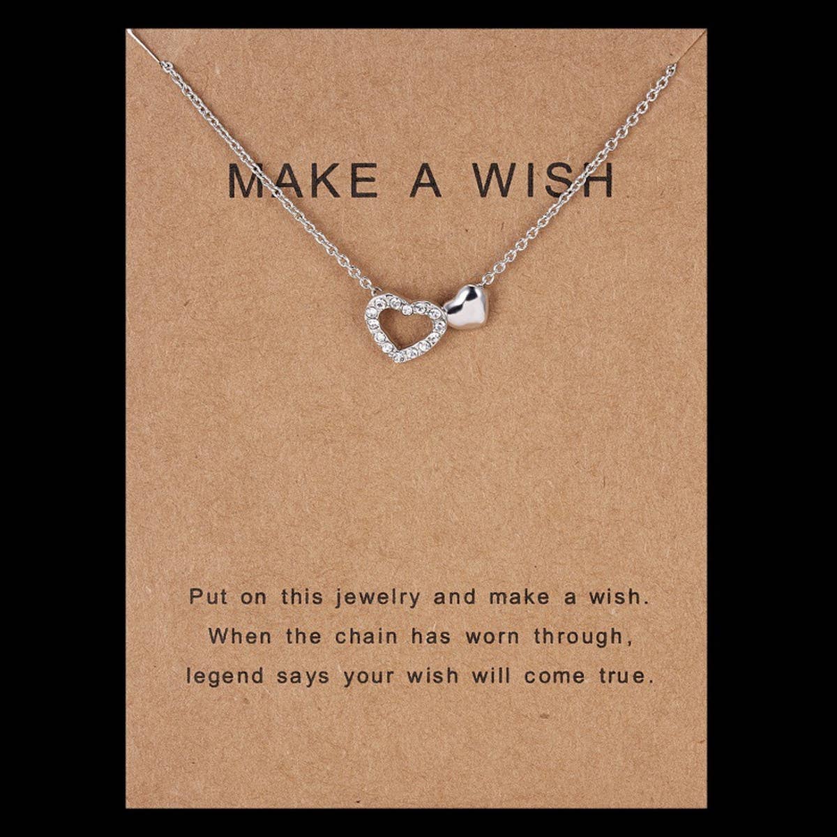 PAPER CARD DIAMOND HOLLOW HEART NECKLACE_CWAJE2437