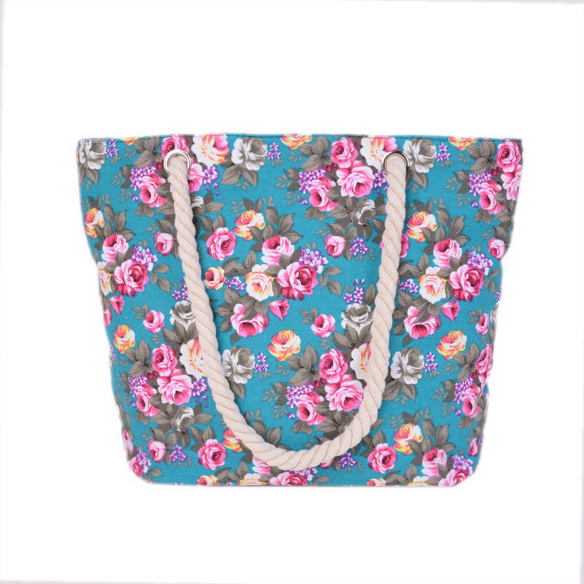 FASHIONABLE FLOWER PRINT BEACH BAG SHOULDER BAG_CUAB0238