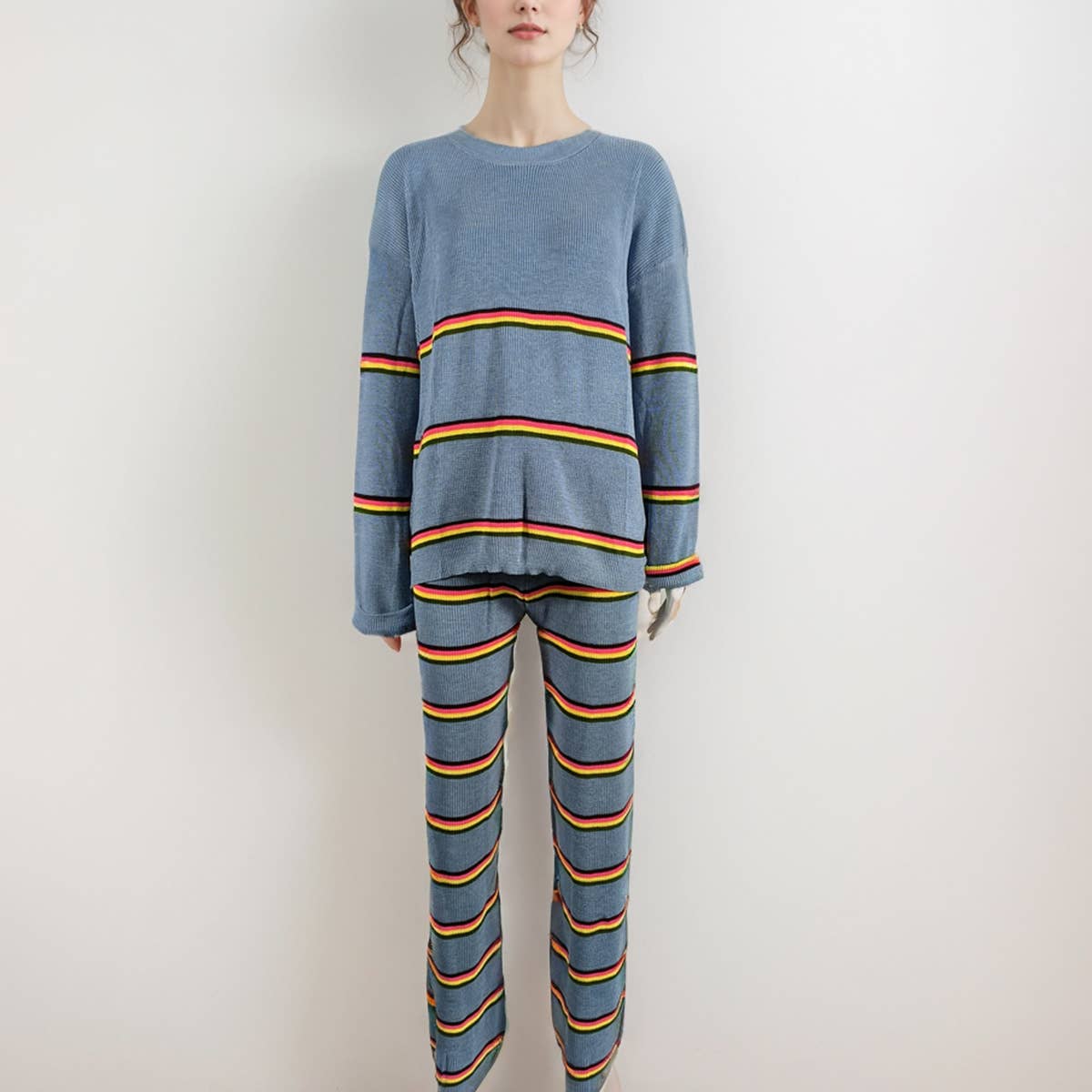 LONG SLEEVED ROUND NECK SWEATER AND PANTS SET_CWSTB0270