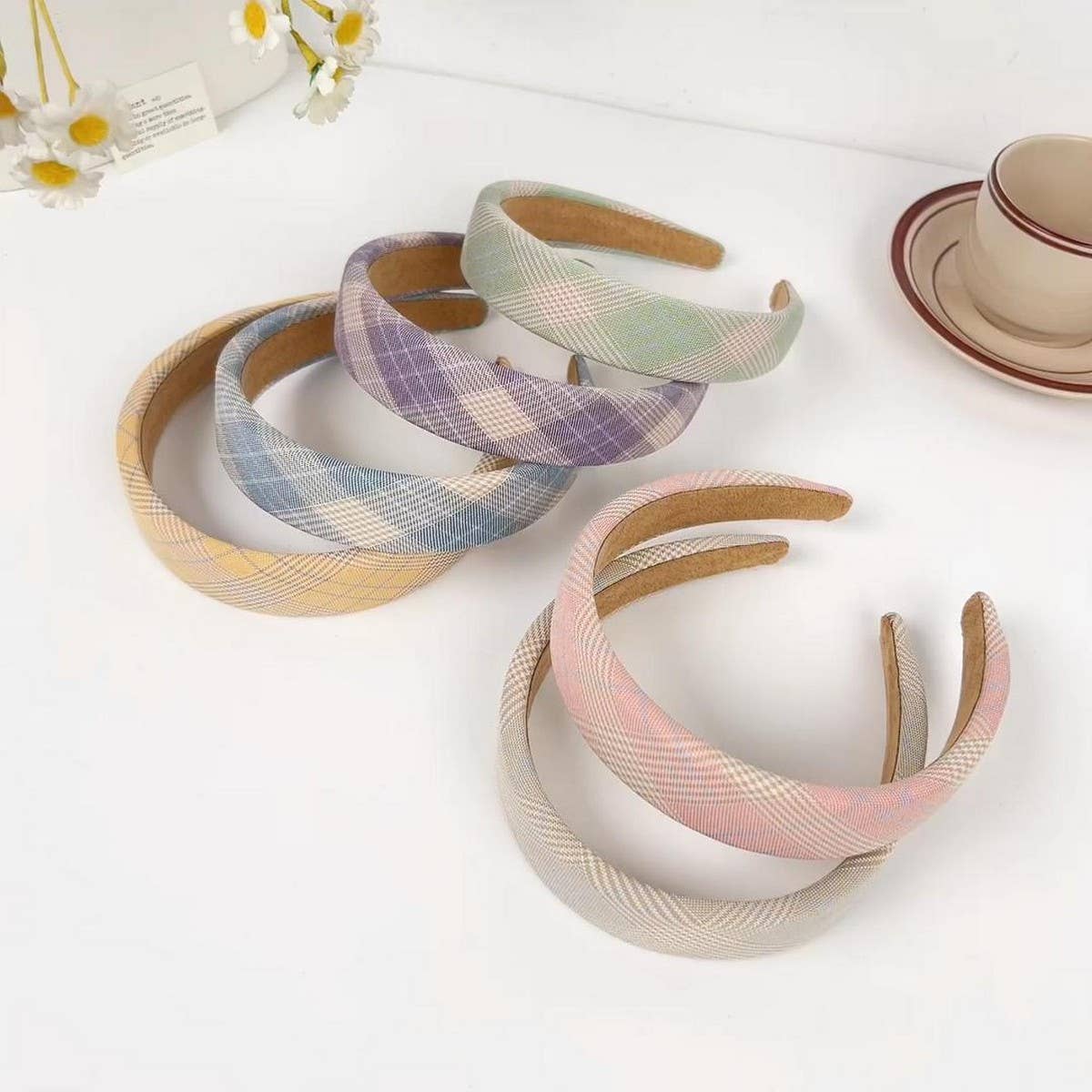 SMALL FRESH PLAID SIMPLE HEADBAND_CWAHA2080