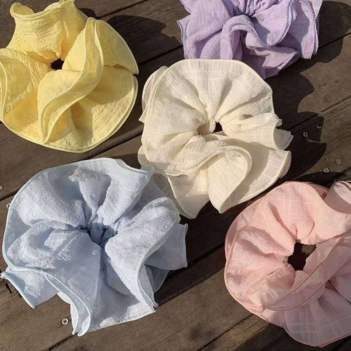 Ruffled Plaid Scrunchie with Layered Edges