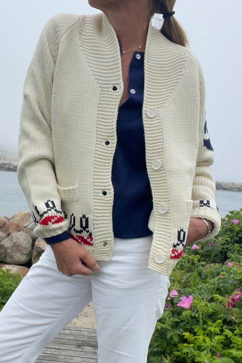 CWOSWL07744_2025 CASUAL PRINTED BUTTON FRONT KNIT CARDIGAN