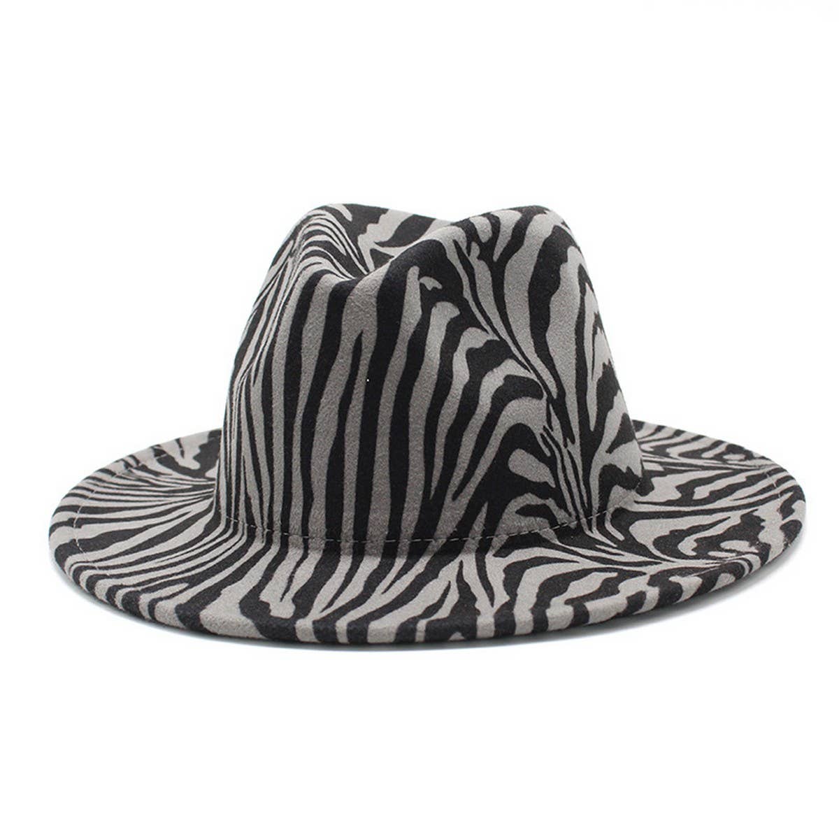 JAZZ HAT WOOLEN HAT COW PATTERN FLAT BRIM HAT_CWAH2540