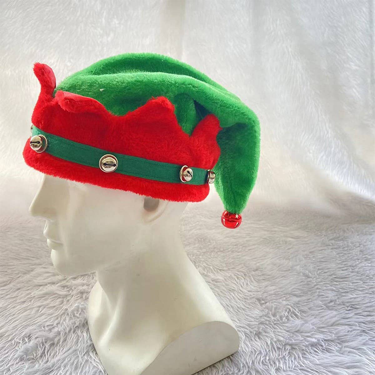 CWAH4084_RED SMURF BELL PARTY CARTOON SANTA HAT