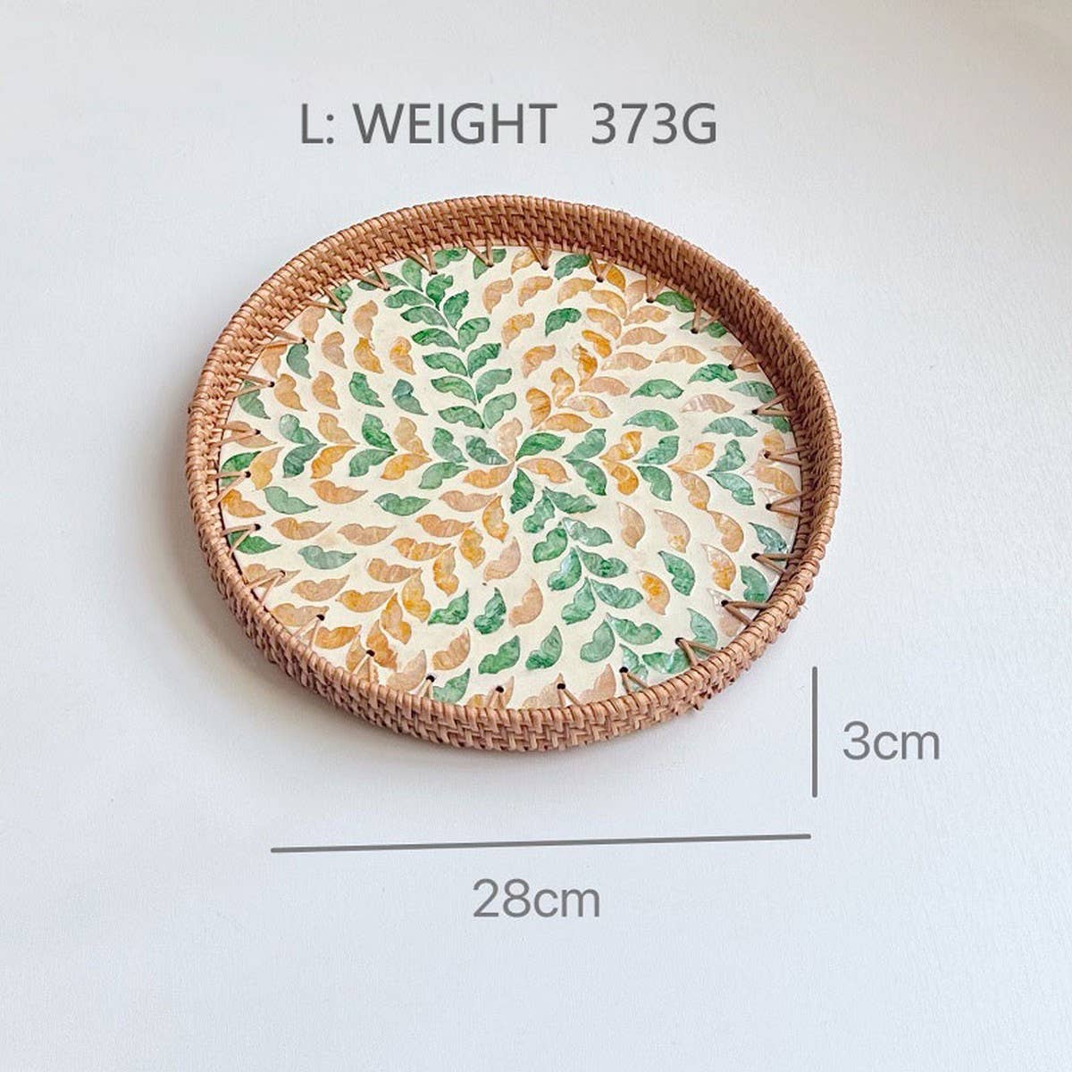 RATTAN COLORFUL SHELL CREATIVE HANDMADE FRUIT PLATE_CWMM4482