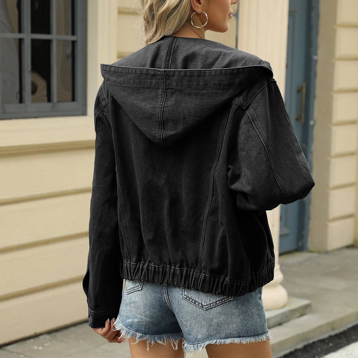 Casual Jean Jacket with Hood ??Washed Style_CWOCO1211