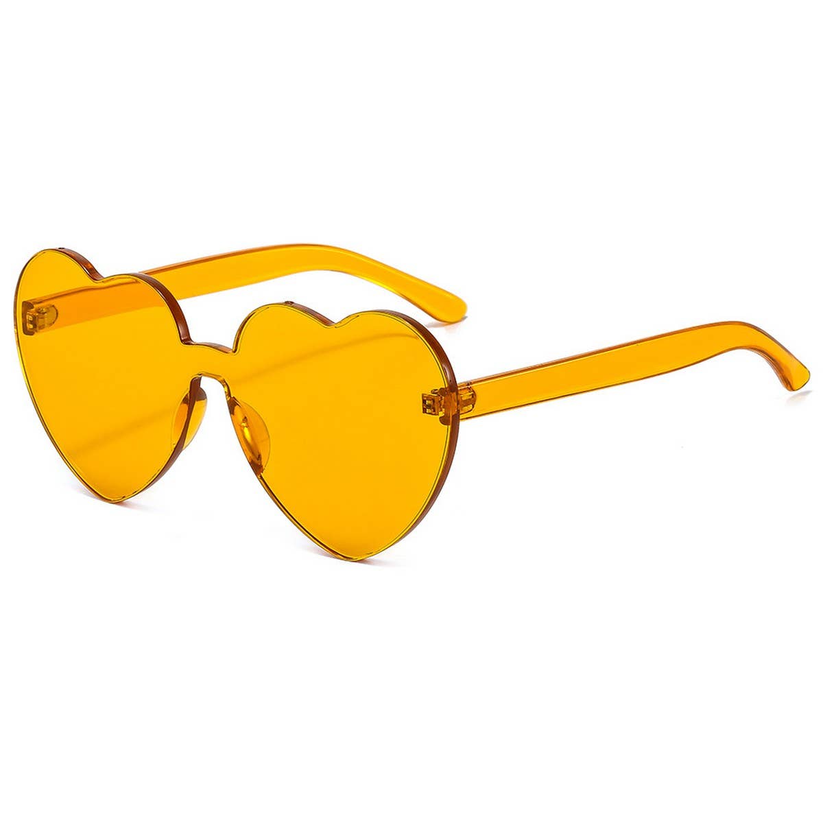 Frameless Heart Jelly Color Thick Sunglasses