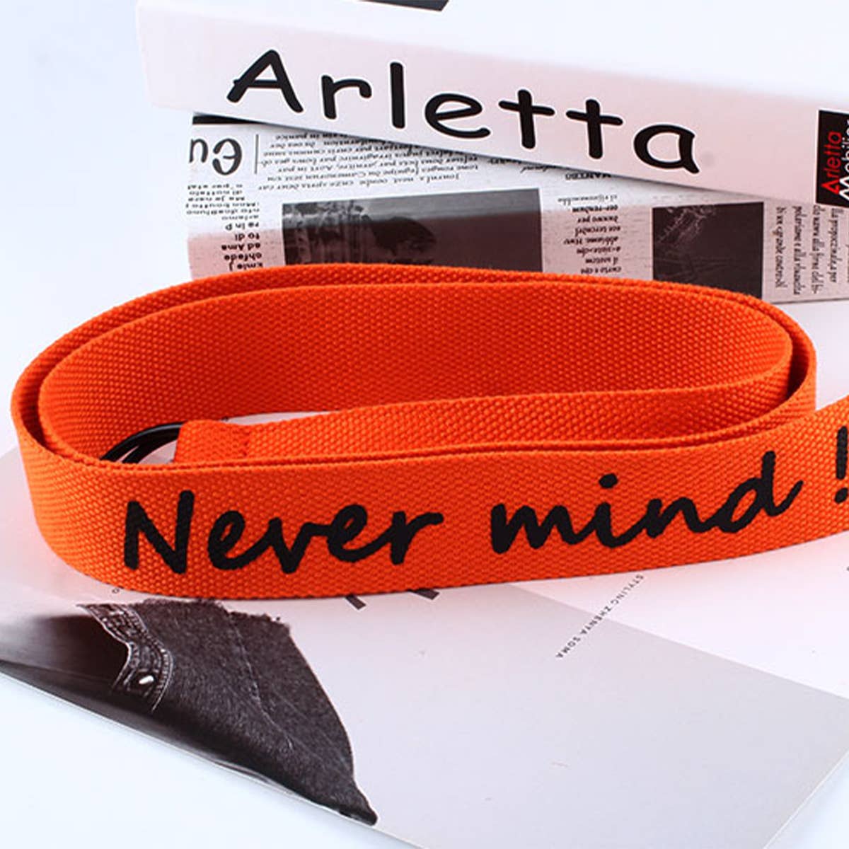 CWABE0959_SIMPLE CASUAL CANVAS DOUBLE BUCKLE BELT