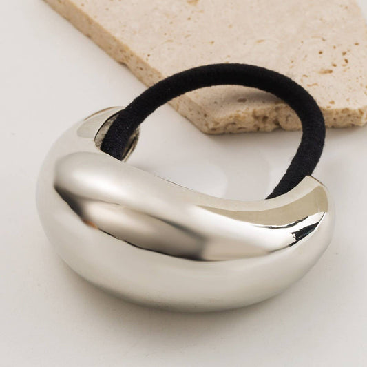 Glossy Geometric Metal High Ponytail Hair Tie