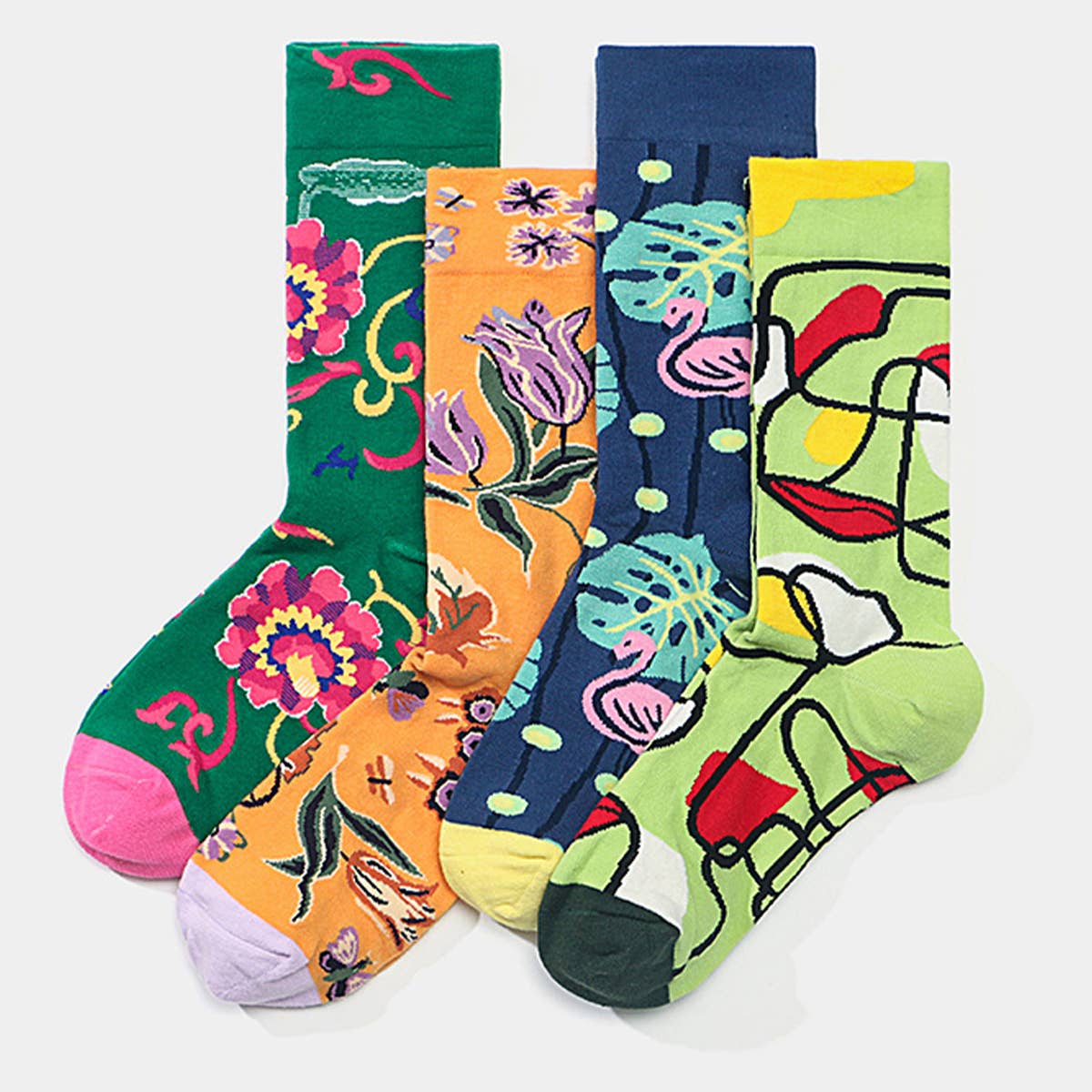 OIL PAINTING CREATIVE STREET SKATEBOARD SOCKS_CWMS0166