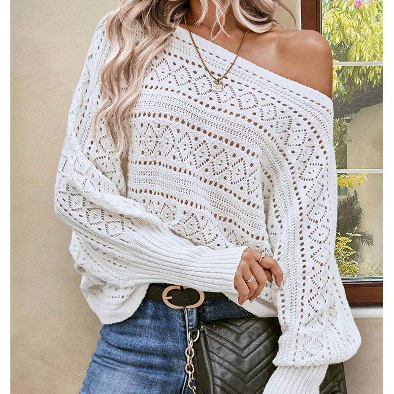 LONG SLEEVE PULLOVER PERSONALIZED HOLLOW KNIT