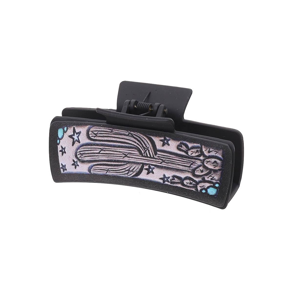 Western Cactus Sunflower Hair Claw - Cowgirl Style