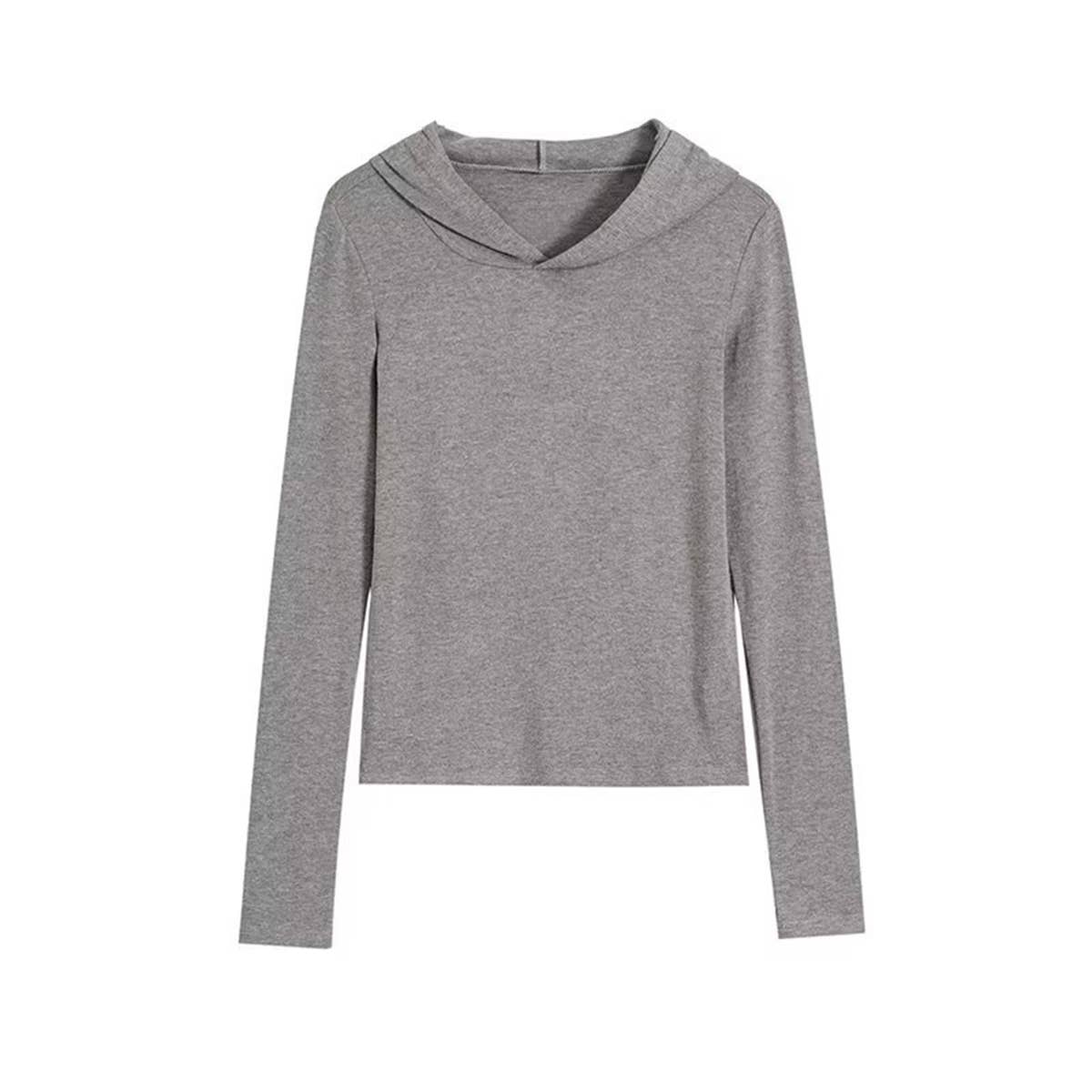 BASIC STRETCH SLIM-FIT SOLID COLOR CASUAL T-SHIRT