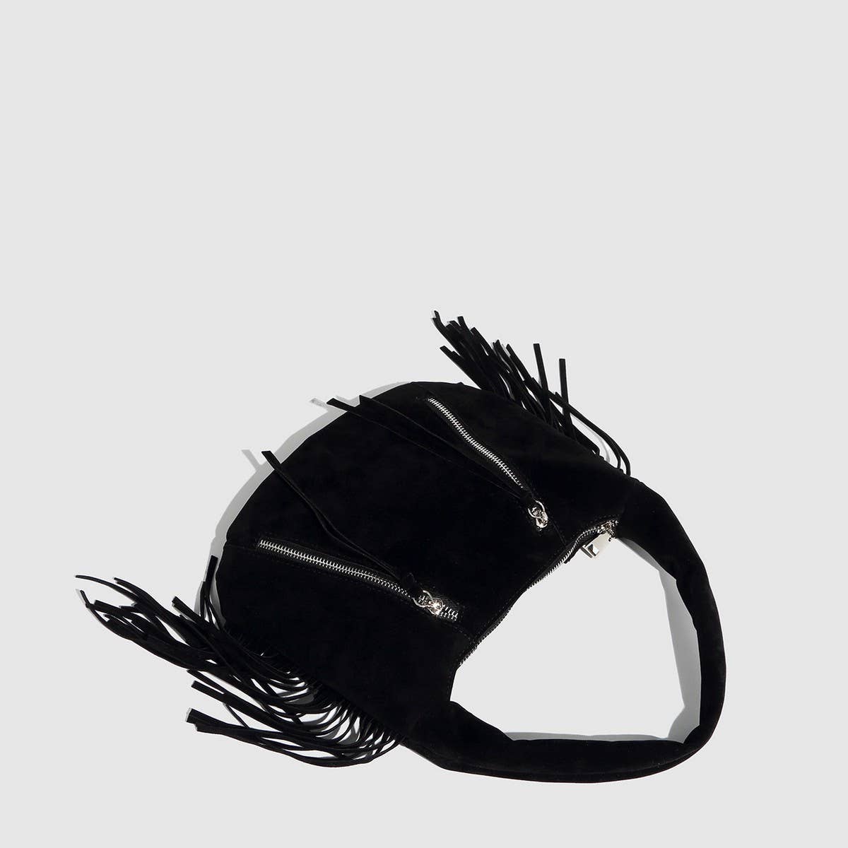 Vintage Suede Tassel Zipper Shoulder Bag_CWAB5700