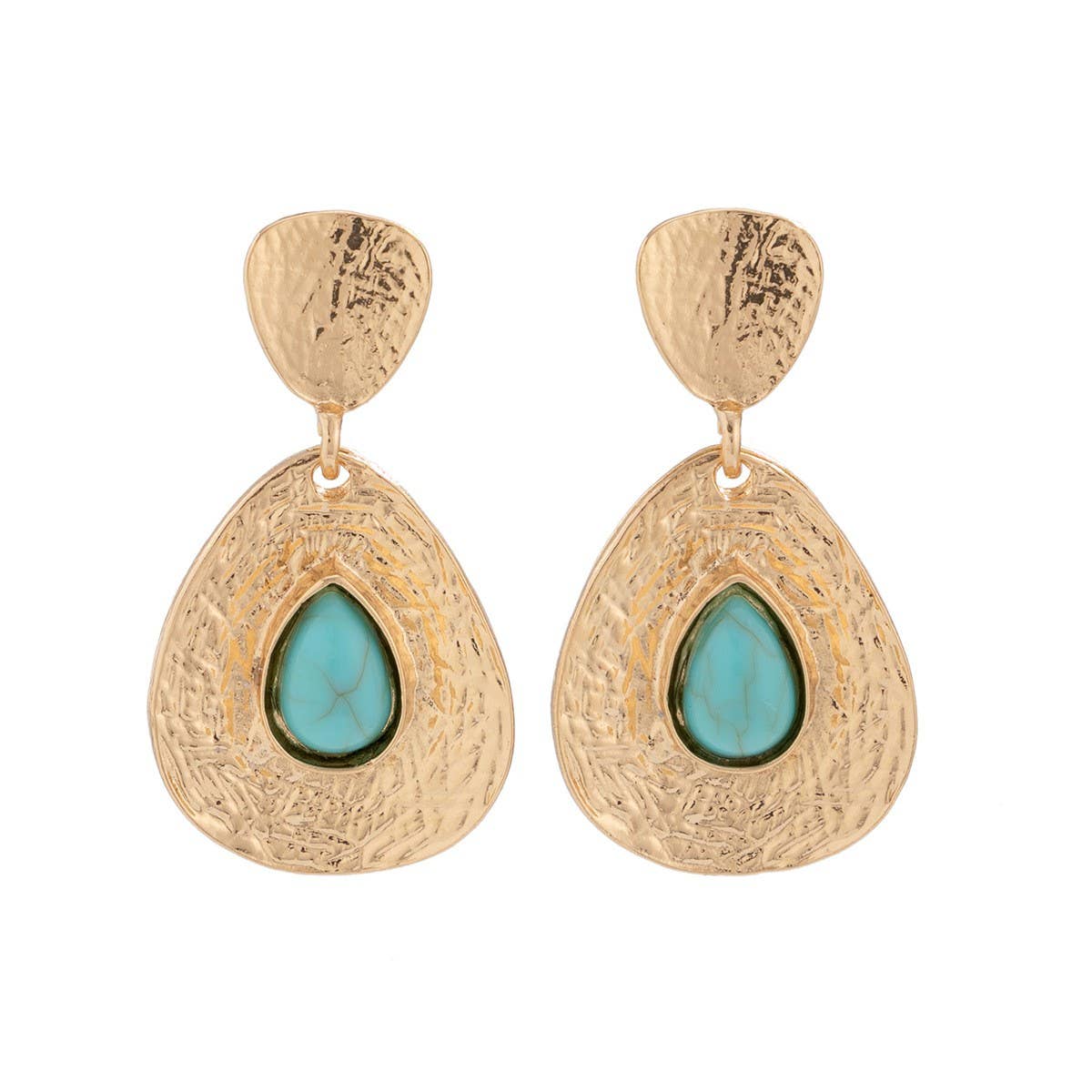 WATER DROP TEMPERAMENT PLEATED EARRINGS