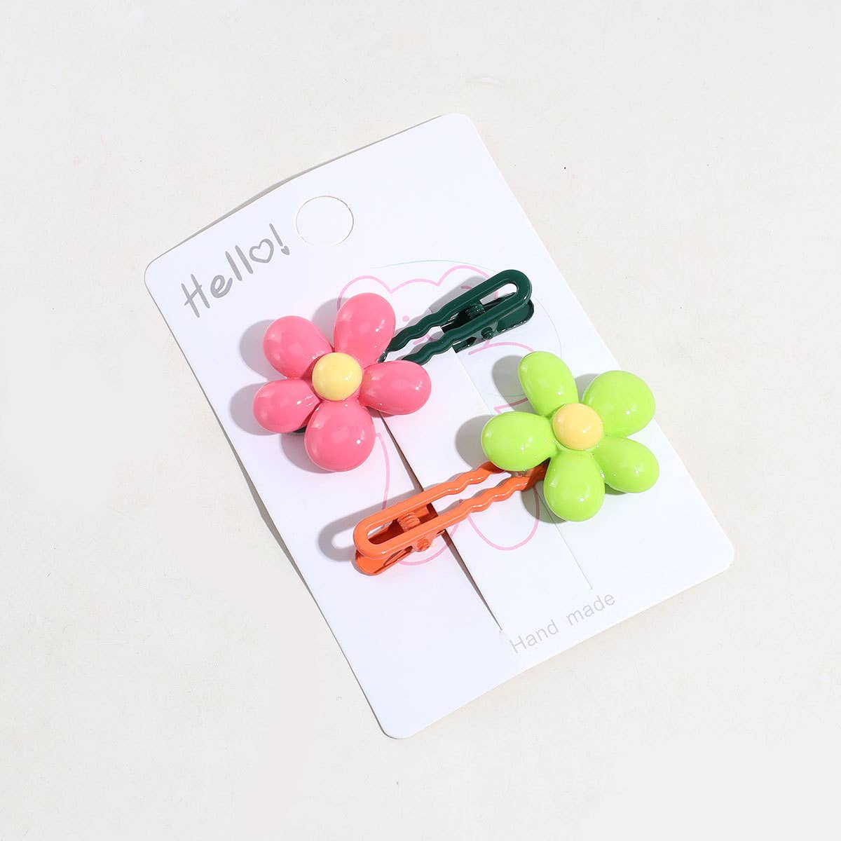 GEOMETRIC COLORFUL FLOWER HAIRPIN