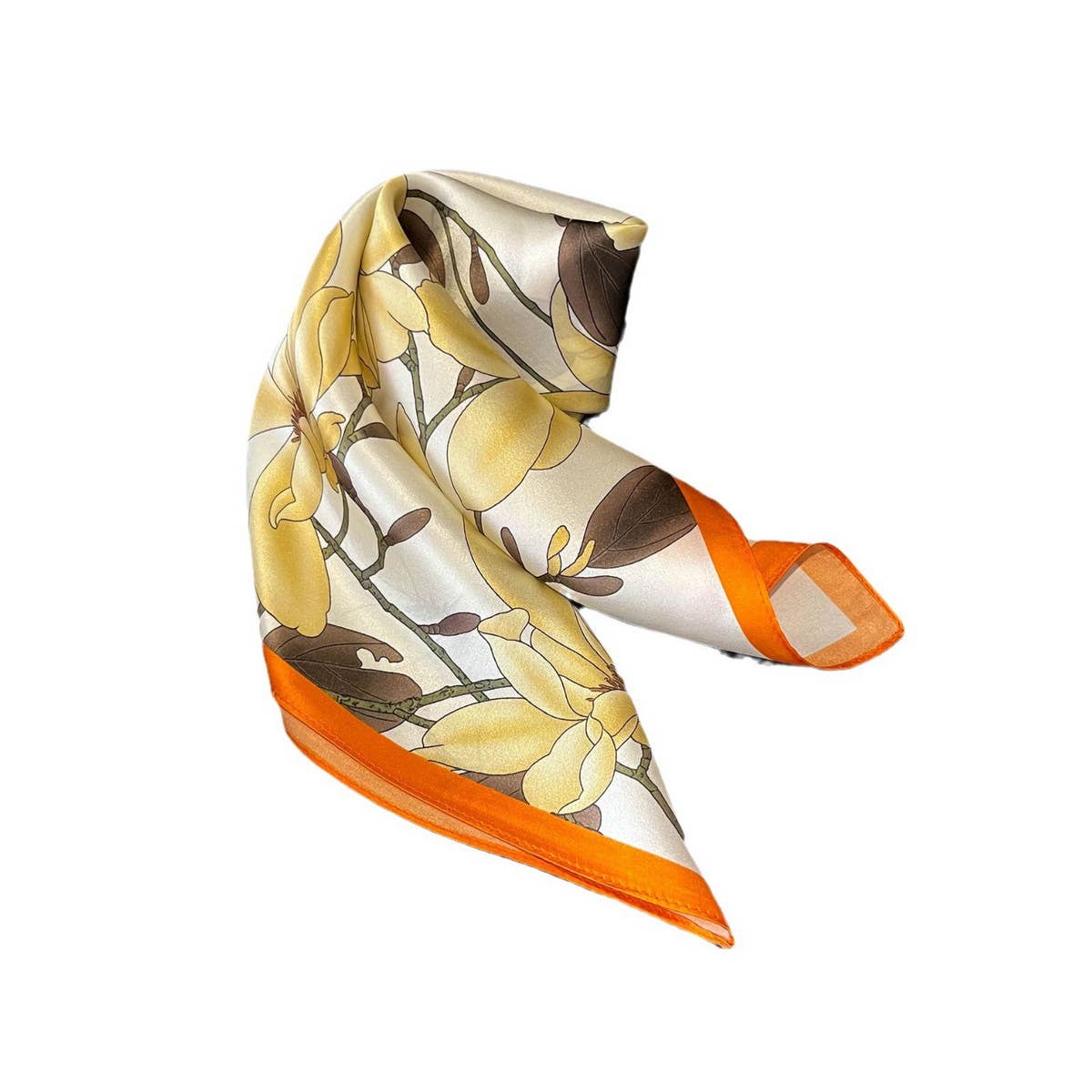 Floral Twill Scarf for Women ? Square & Versatile