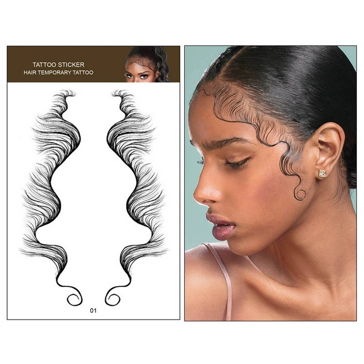 Hairline Edge Tattoo Stickers for Bangs Look