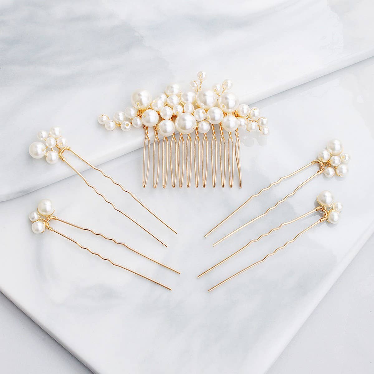 SWEET PEARL U-SHAPED BRIDAL HAIR ACCESSORIES
