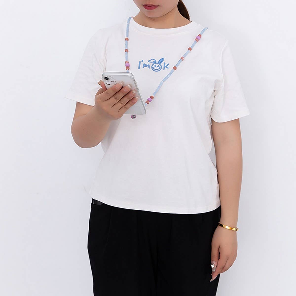 Long Clasp Purse with Single Bead Chain Strap