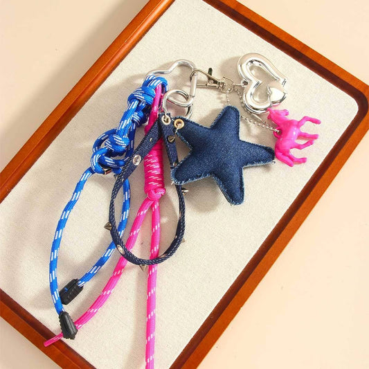 Edgy Sweet Pegasus Keychain with Star