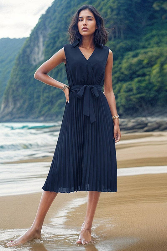 SOLID COLOR SLEEVELESS BEACH DRESS_CWDSD2779