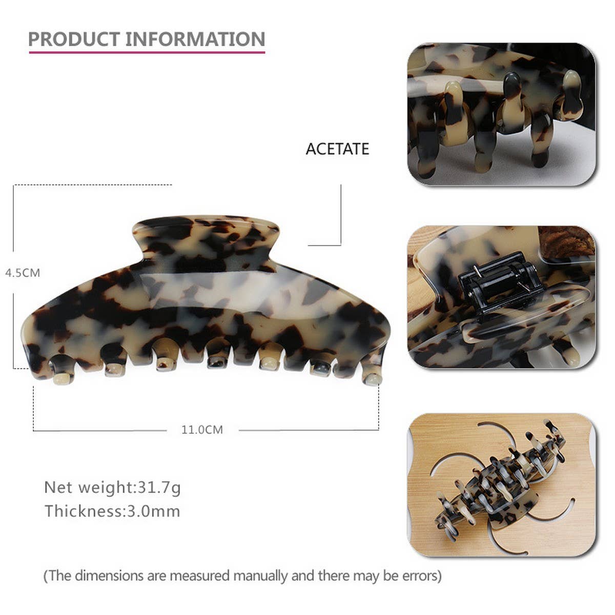 LEOPARD PRINT HAIR CLIP SHARK CLIP HAIRPIN