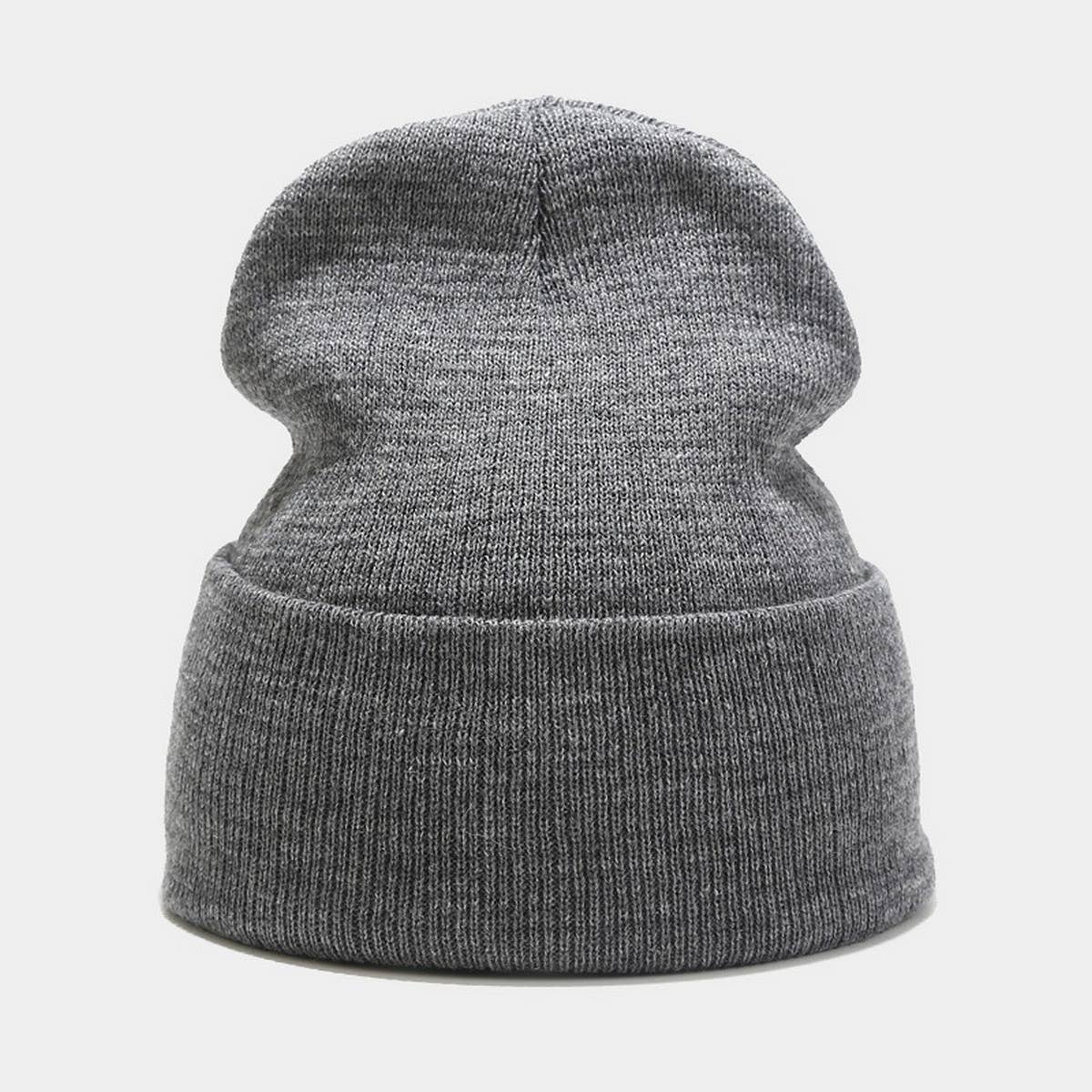 SOLID COLOR KNITTED HAT WITH CUFFS_CWAH1578