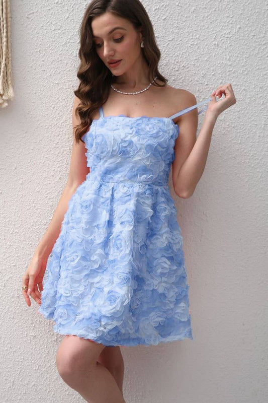 CWDSD10634_ROSE EMBROIDERED BOW TIE SPAGHETTI STRAP DRESS