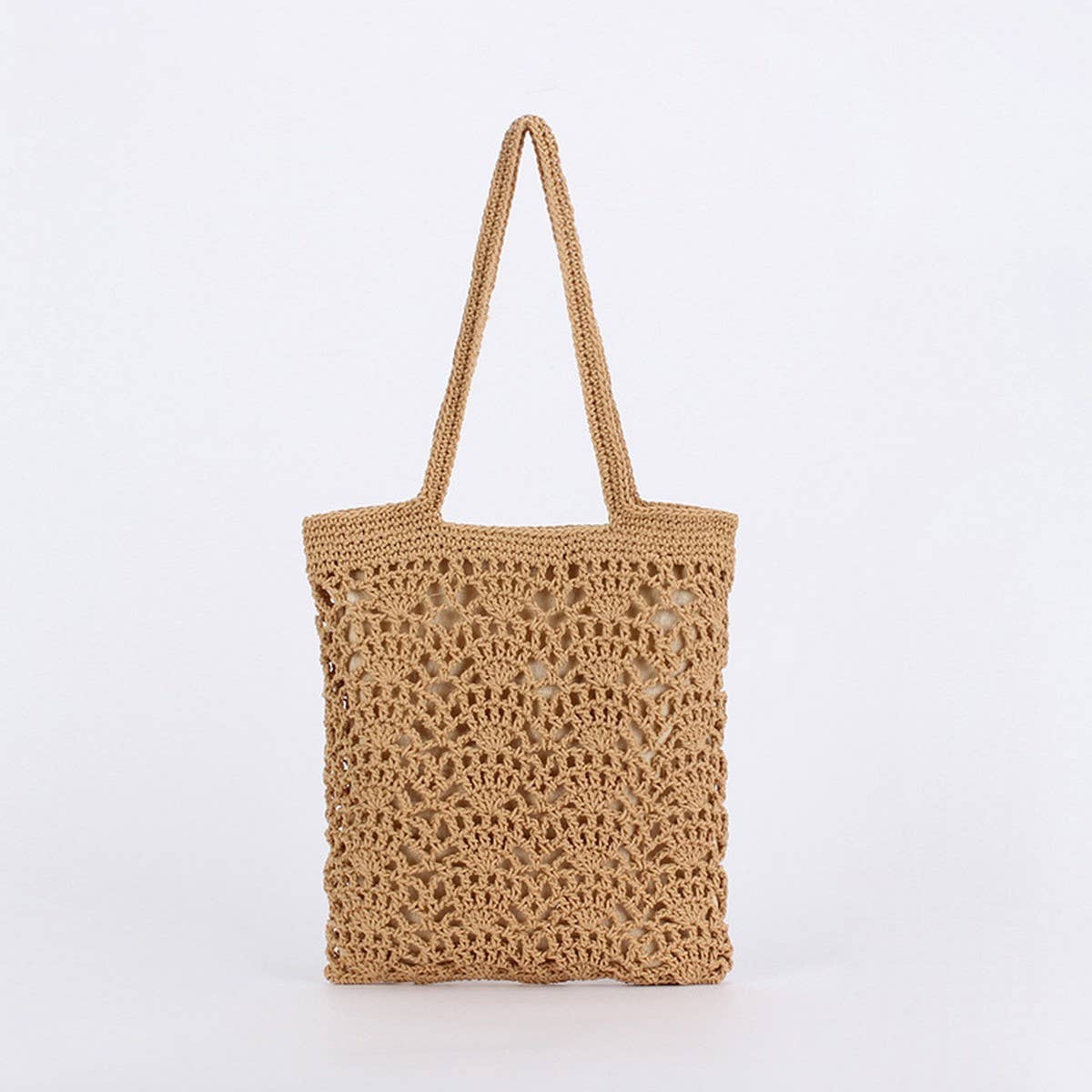 NEW SOLID COLOR RETRO HOLLOW SHOULDER WOVEN BAG_CWAB4692