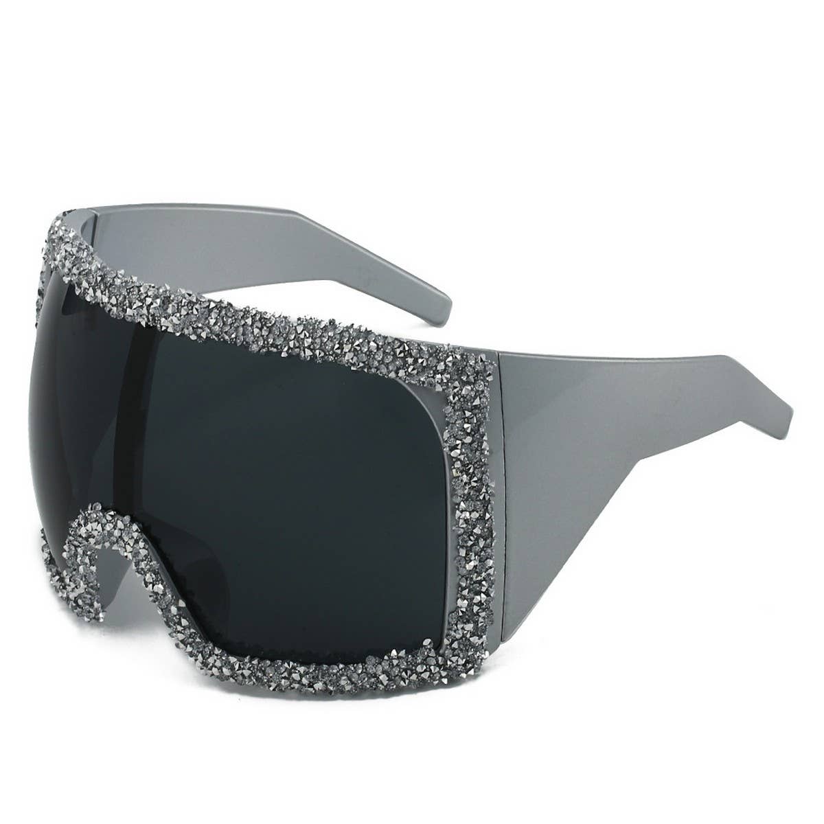 LARGE FRAME MASK LUXURY RHINESTONE SUNGLASSES