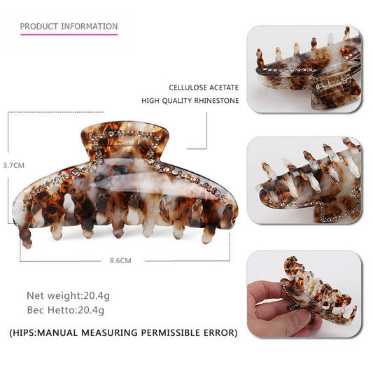 French Retro Hair Claw, Rhinestone Ponytail Clip