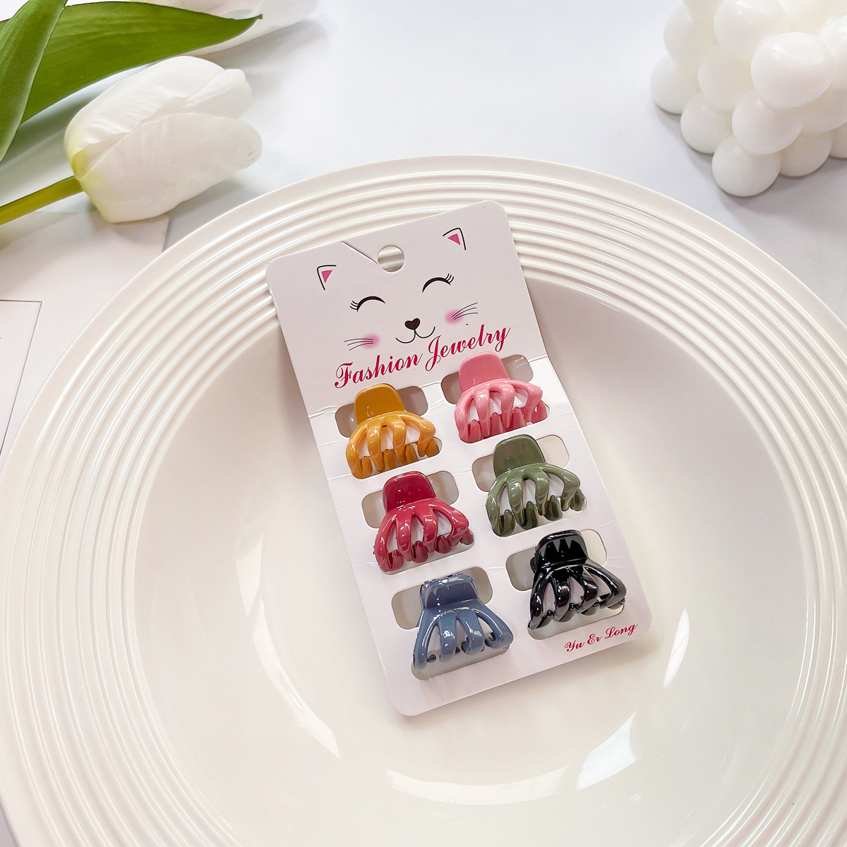 6pcs Candy Color Mini Hair Claws - Cute Bang Clips_CWAHA0727