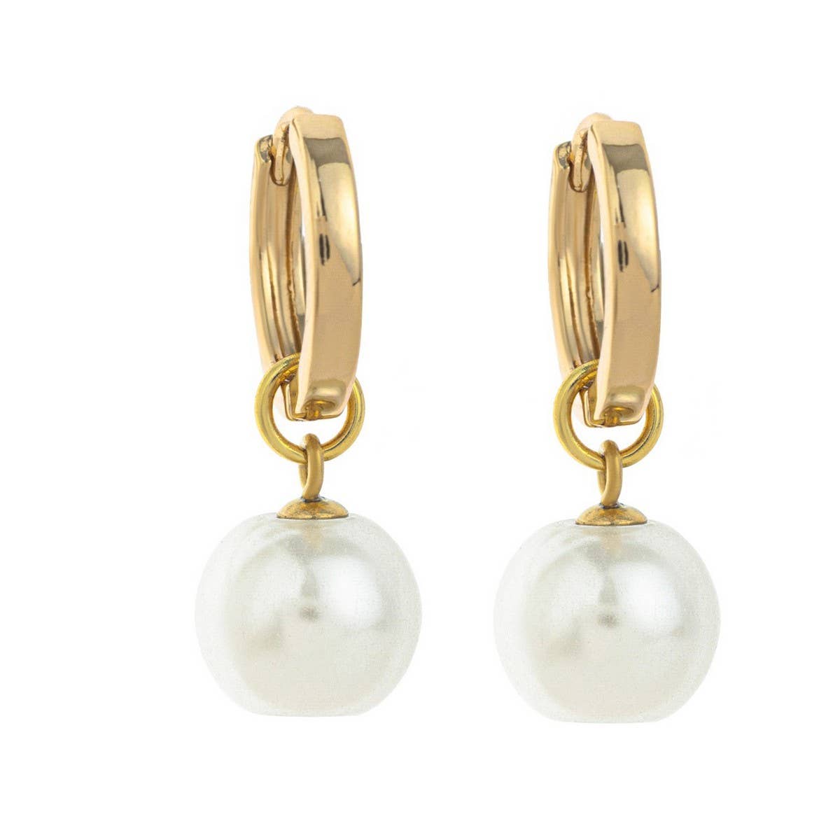 Irregular Pearl Design Trendy 18K Gold Earrings