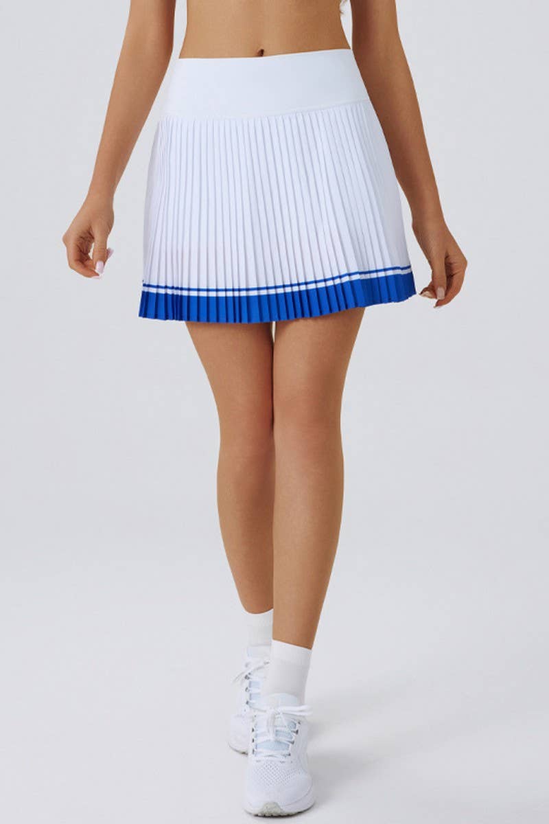 CWBSS0357_SOLID COLOR ANTI-EXPOSURE PLEATED SPORTS SKIRT