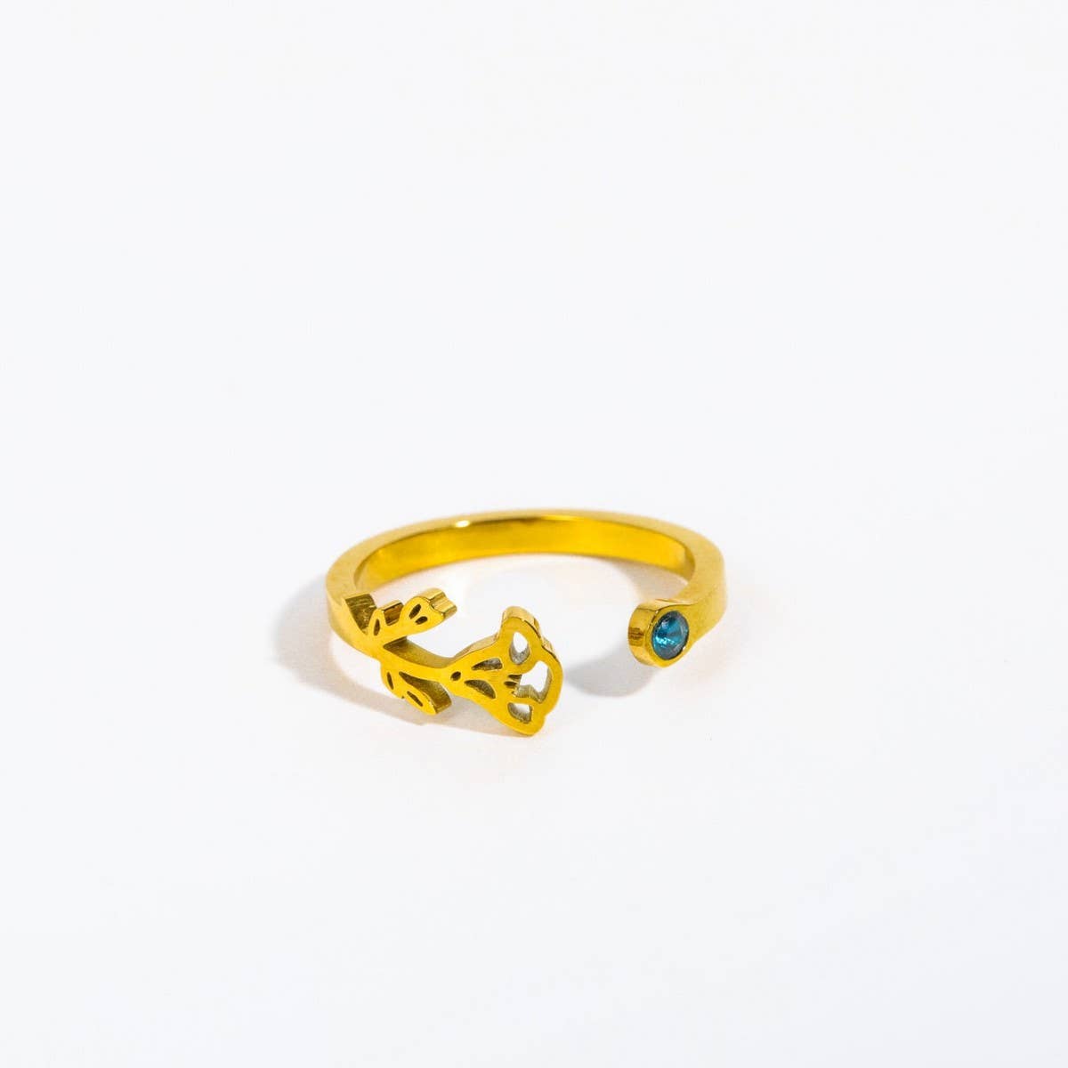 December Colored Zirconia Open Ring