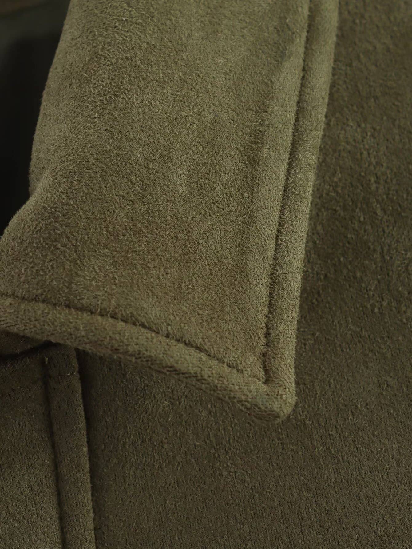 Lapel suede textured baseball jacket